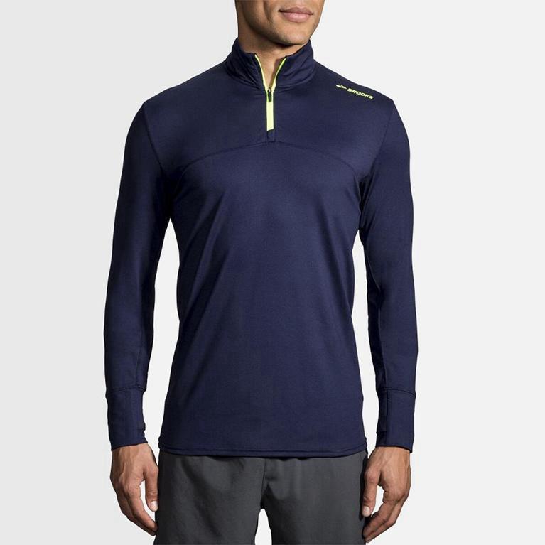 Brooks Dash Half Zip Australia - Men's Running Jackets - Blue (361540-JVD)